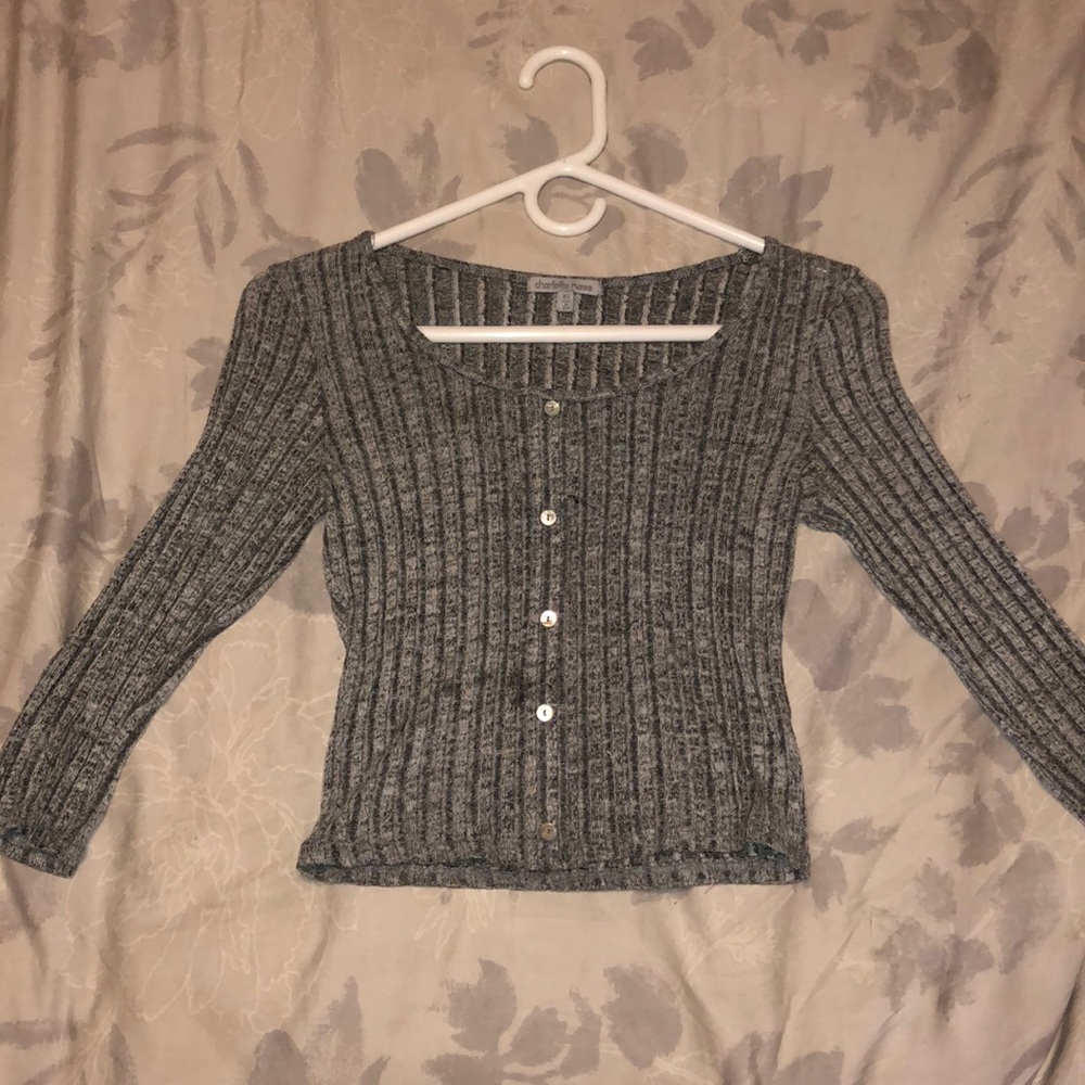 Grey Sweater Crop Top